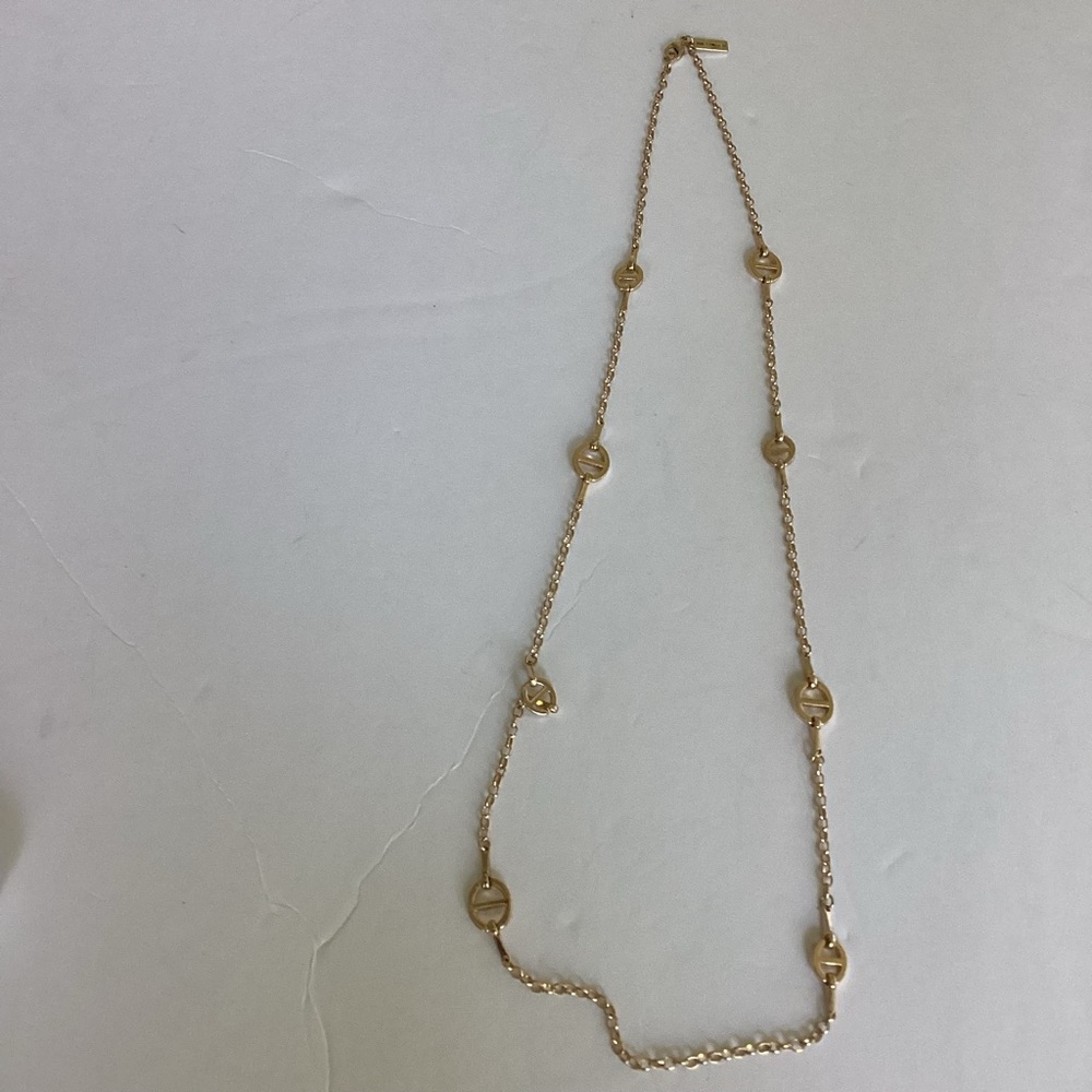 The Limited Necklace Gold Tone Long Chain Link Oval Accent Vintage Y2K Signed